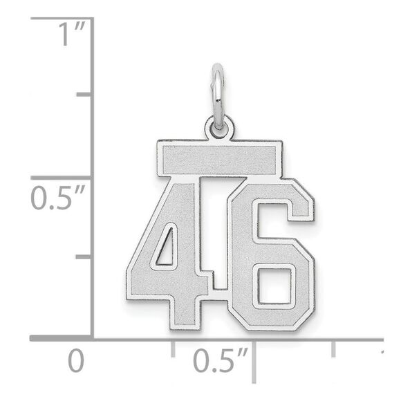 14k White Gold, Jersey Collection, Small Number 46 Pendant - Picture 4 of 5